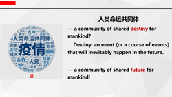 “人类命运共同体”的译法比较(左)